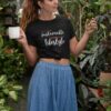 T-shirt femme noir 'Sustainable lifestyle'