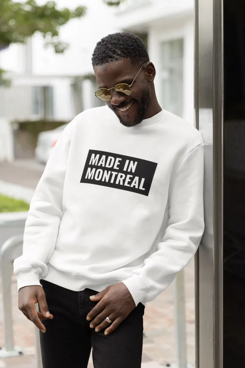 Sweatshirt blanc homme 'Made in Montreal'