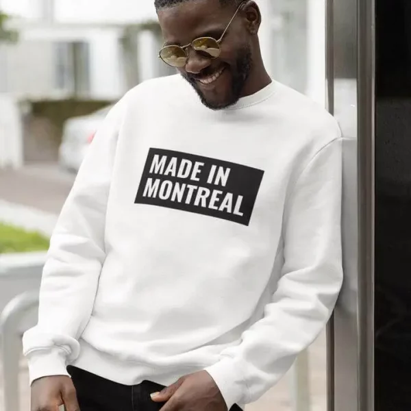 Sweatshirt blanc homme 'Made in Montreal'